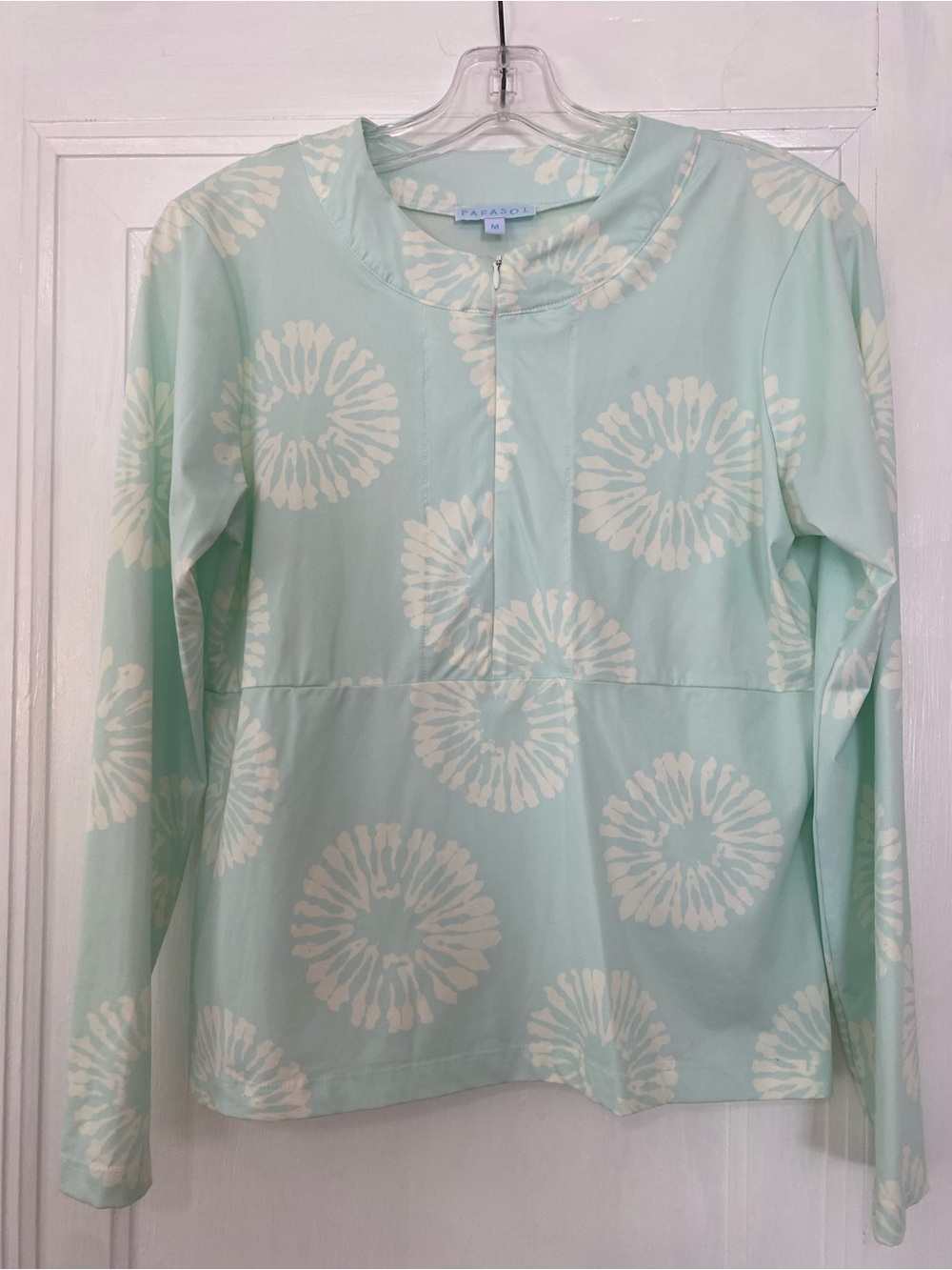 Light, Light Blue Floral-Print Long Sleeve Top